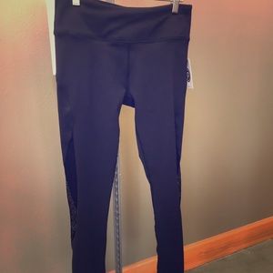 Pure Barre pointelle panel tights